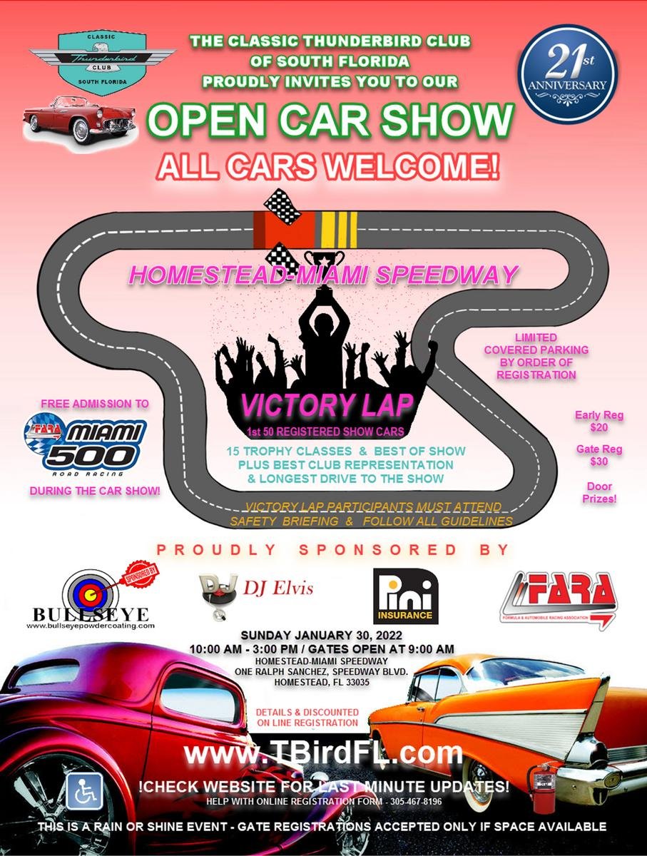 Open Car Show at Homestead Miami Speedway