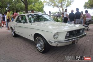 White Mustang at the Key Biscayne Car Week 2022