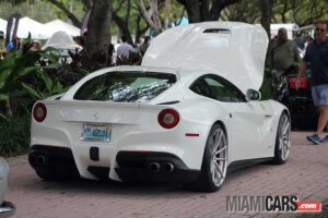 White Ferrari at the Key Biscayne Car Week 2022