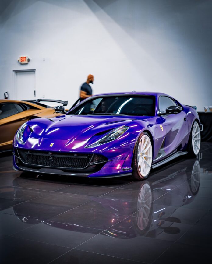 @toptiermiamiclub x @mphclub x @dr.rruss x @ferrari #Ferrari812 #PurpleFerrari #SupercarShow #CarPhotography #StancedFer…