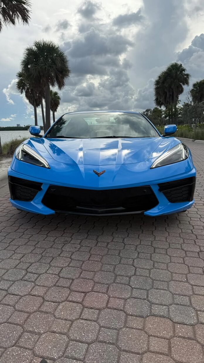 Experience the thrill behind the wheel of our Corvette Stingray C8 3LT. Premium interior, top down freedom, and 495 hors…