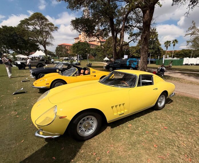 1965 Ferrari 275 GTB built by Scaglietti. Is this the definitive Ferrari? In lovely “Fly Yellow.” #soflocarshow #fortlau…