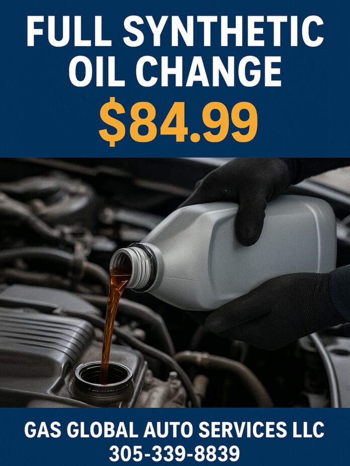 🛠️ FULL SYNTHETIC OIL CHANGE – $84.99 🔧 Protect your engine and boost performance with our premium oil change service!…