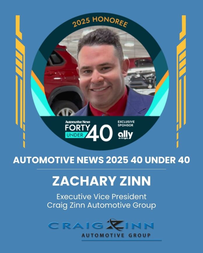 A proud moment for the CZAG family: Zachary Zinn, executive vice president of Craig Zinn Automotive Group, has been name…